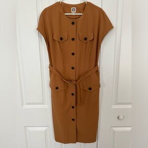 Anne Klein mustard belted dress